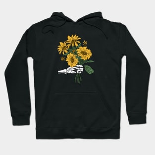 Skeleton holding sunflowers Hoodie